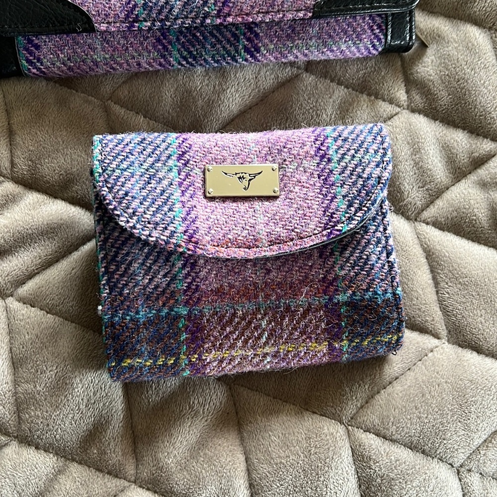 Harris Tweed Plaid Wool Wallet